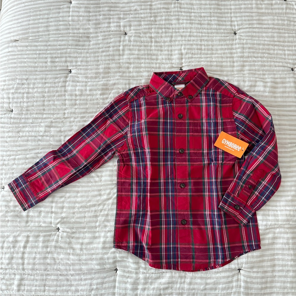 NWT Gymboree Kids Classic Red Plaid Shirt